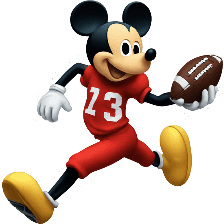 Mickey Mouse running with a football in his hand emoji