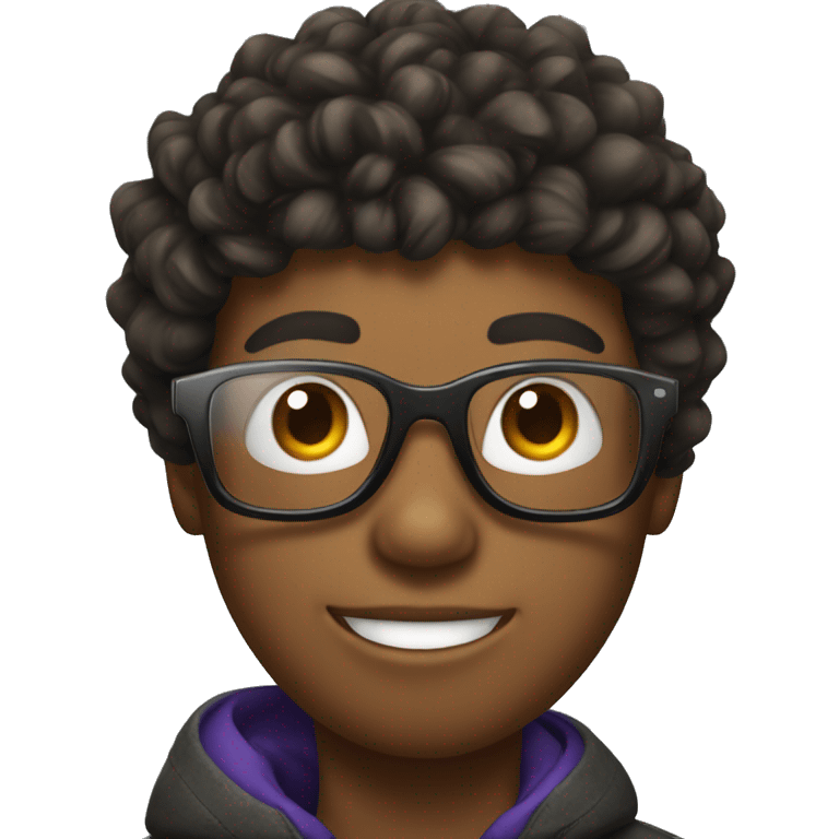 a boy with bristles and glasses on a snowboard emoji