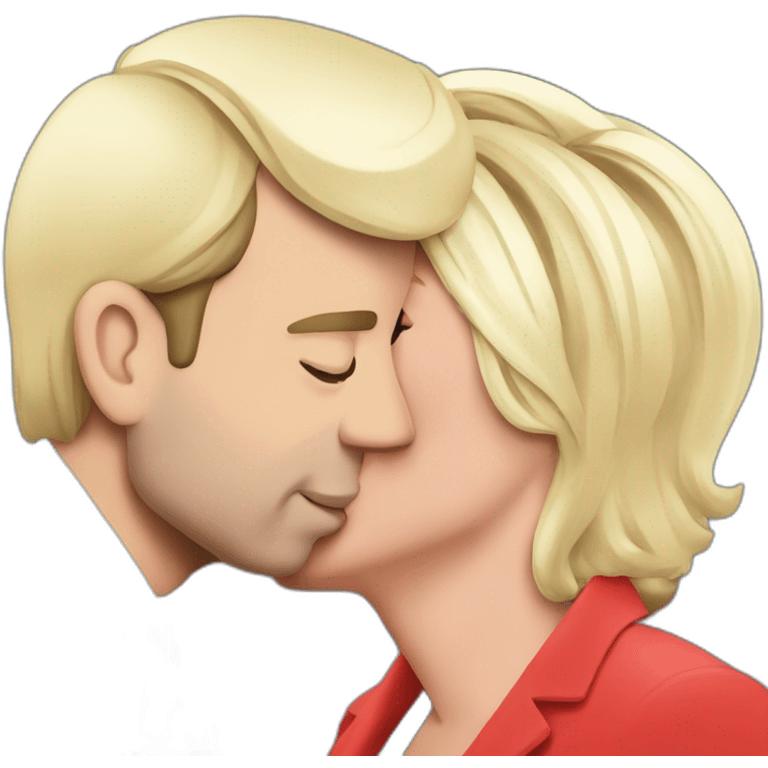 Emmanuel Macron kiss marine le pen emoji