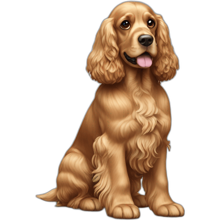 Dog-golden-english-cocker-spaniel-standing emoji