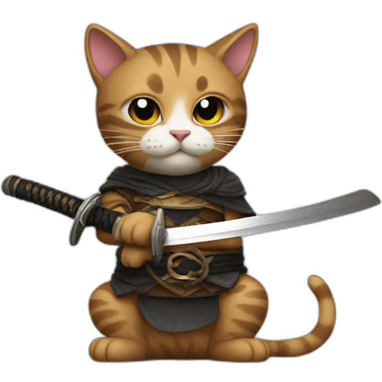 cat holding katana emoji