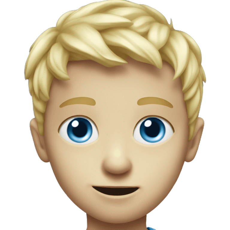 blue eyed hyperrealistic super scary blond boy emoji