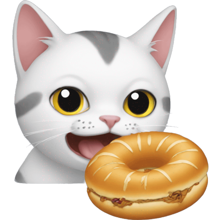 Cat eating donus emoji