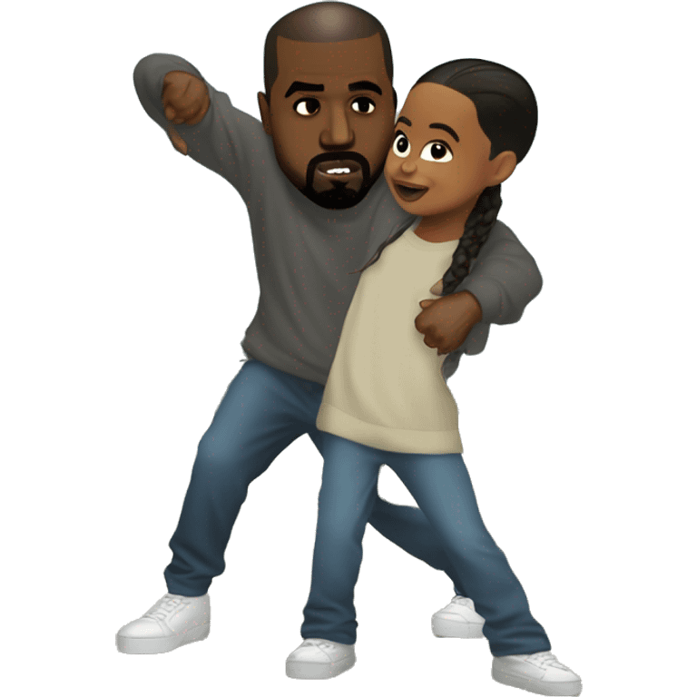 Kanye west and north west dabbing emoji