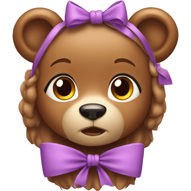 Female bear with a bow emoji