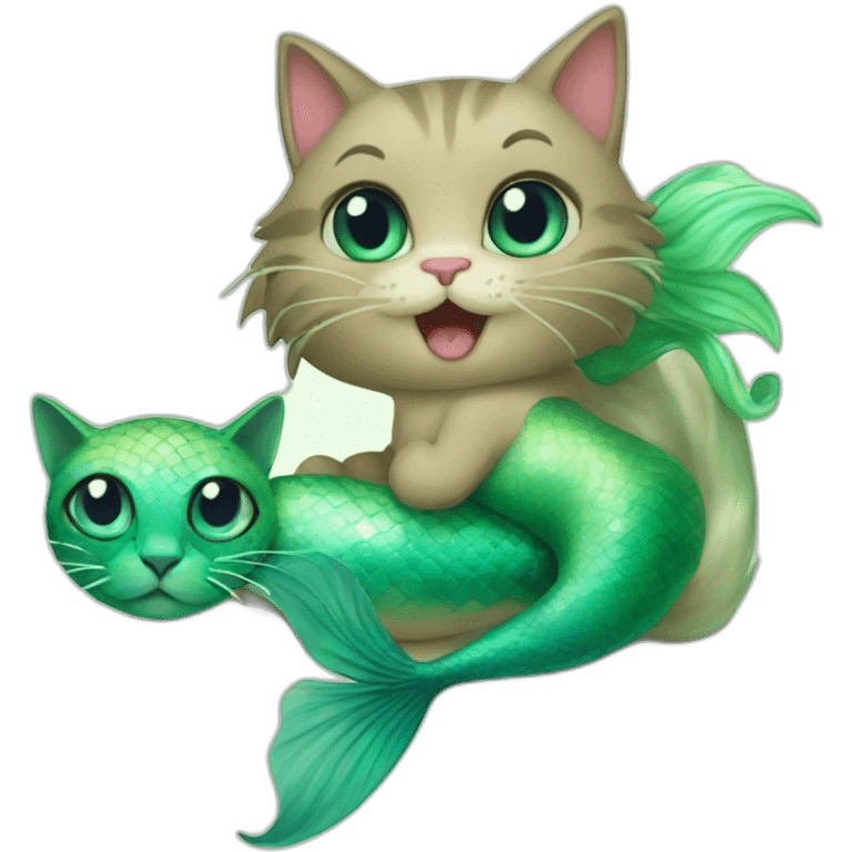 Cat with mermaid emoji