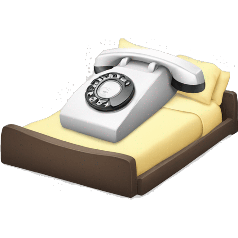 Rotary Phone having a nap in bed  emoji