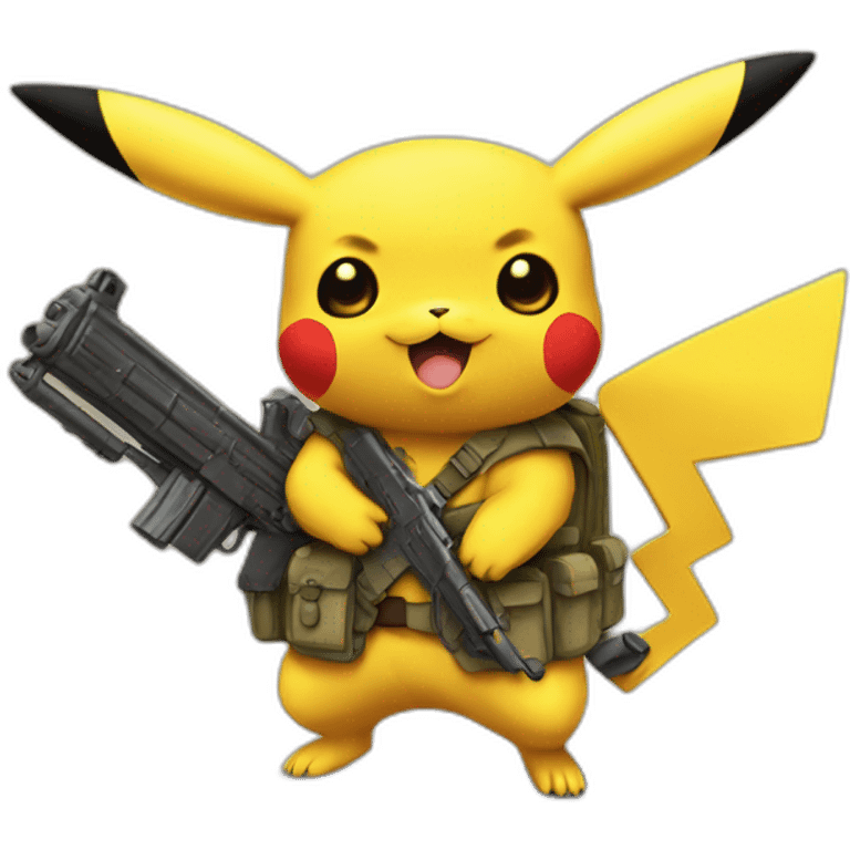 Pikachu avec une arme emoji