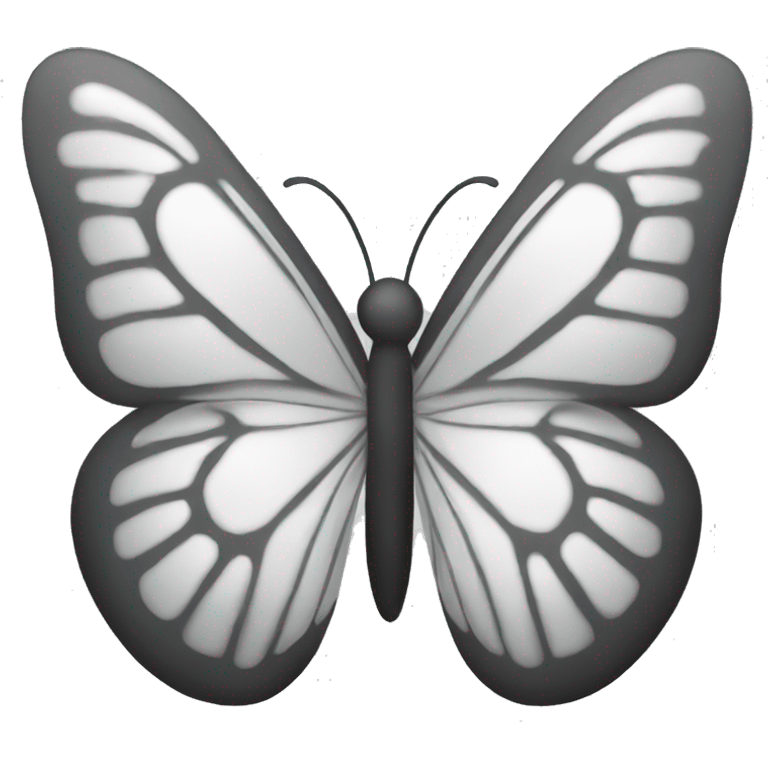 A butterfly emoji that is not colored in but has a white outline emoji