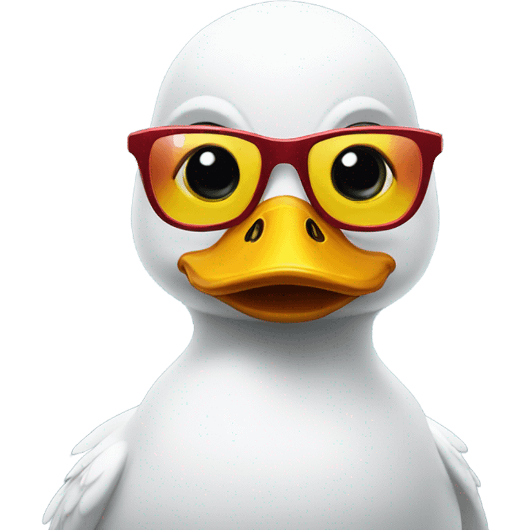 A duck with cool glasses  emoji