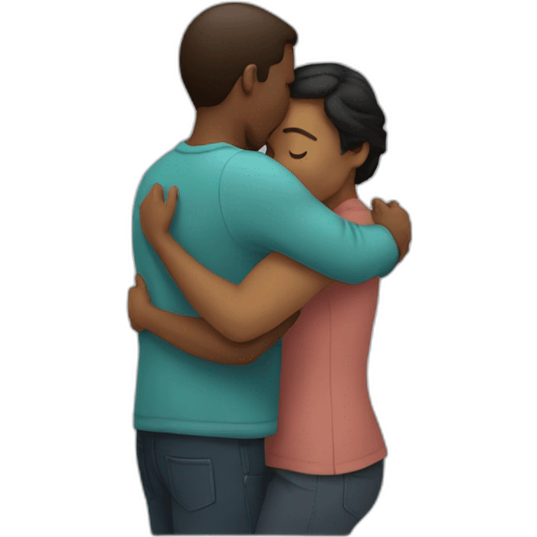 Two poeple hugging emoji