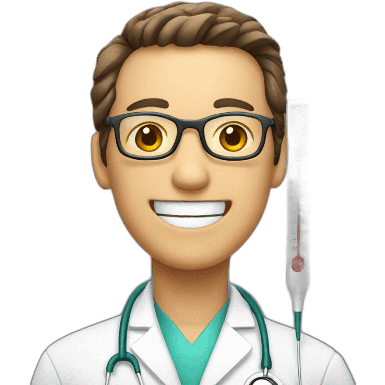 happy doctor with thermometer emoji