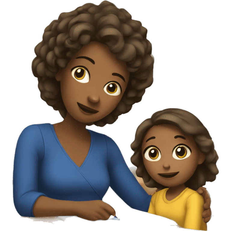 Student mom with 5 years old daughter  emoji