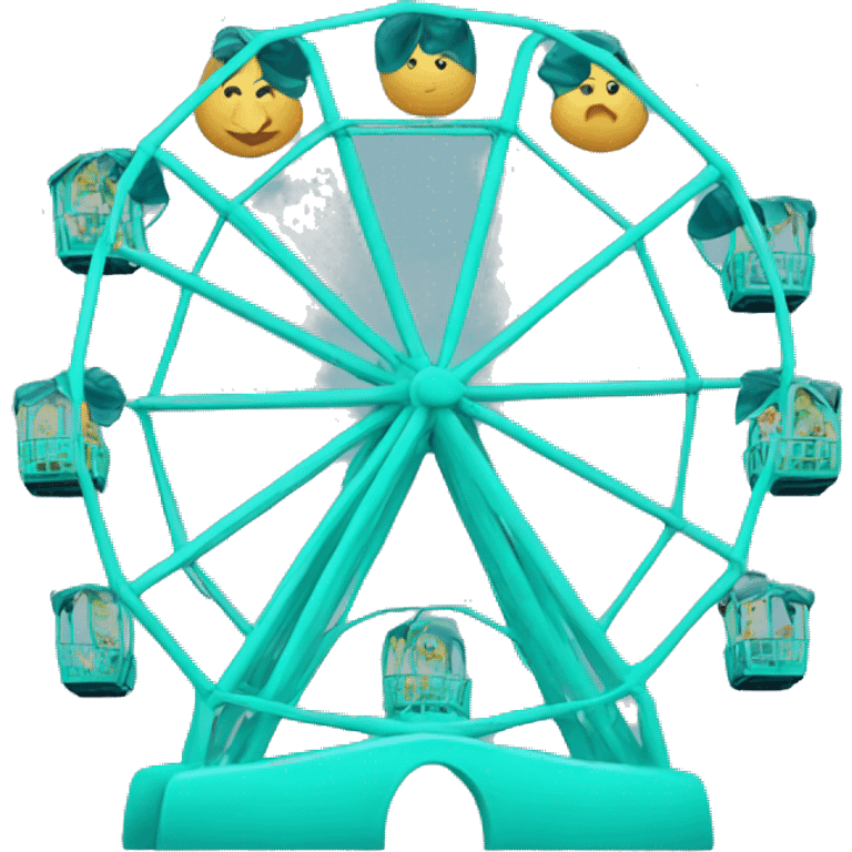 teal seal-themed Ferris wheel emoji