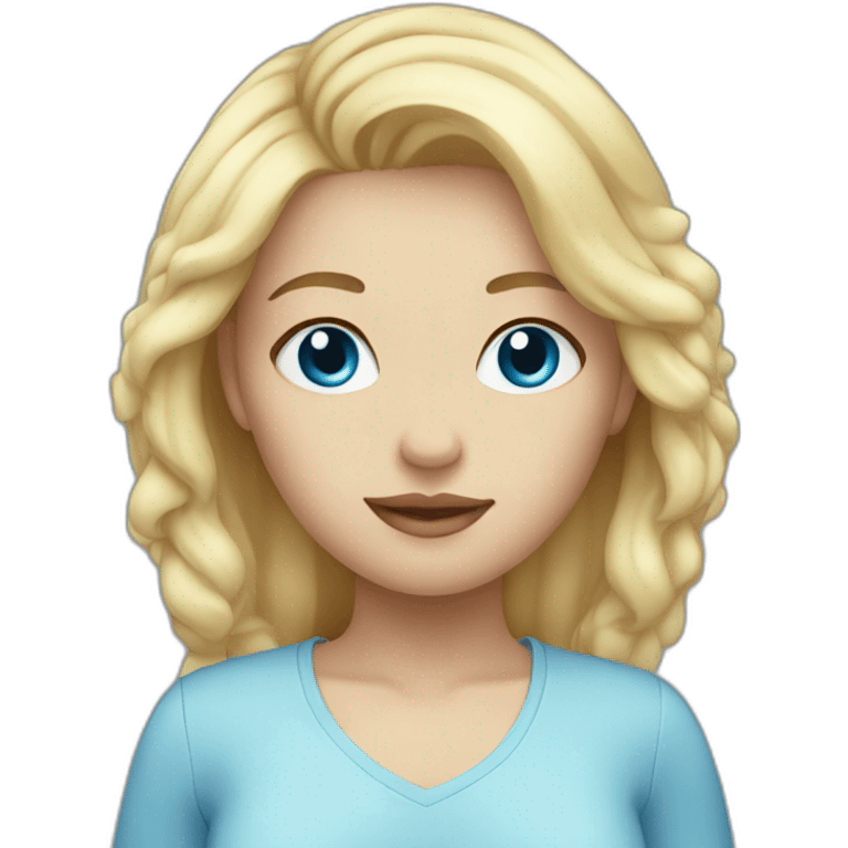 Cute woman with blonde hair and blue eyes emoji