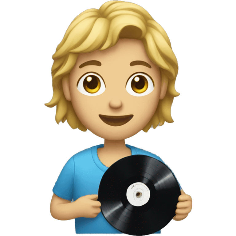 person holding vinyl records emoji