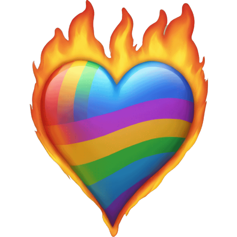 Rainbow heart on fire emoji