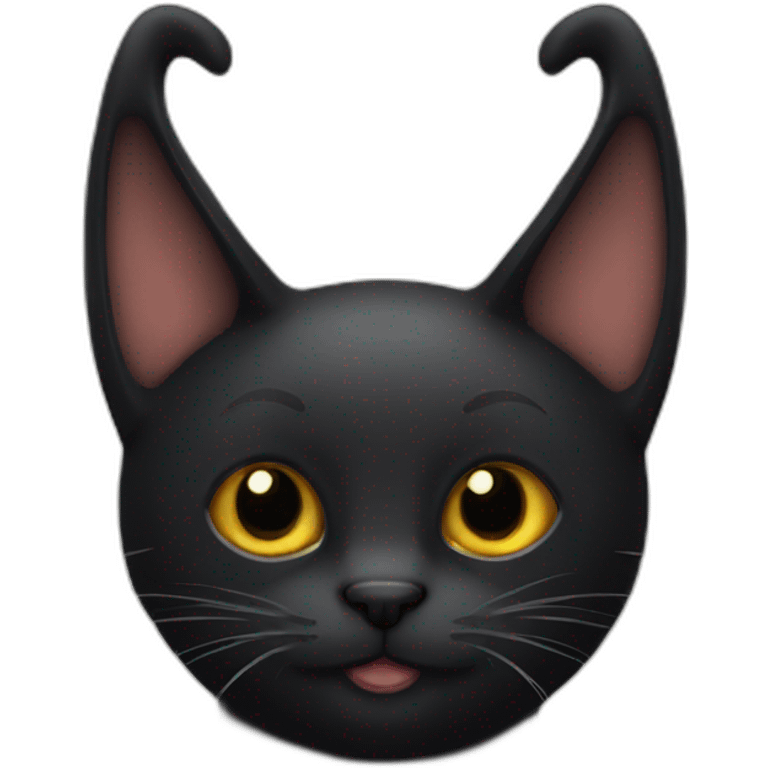 Black cat with horns emoji