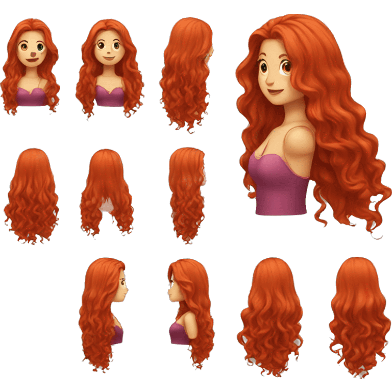 red long hair emoji