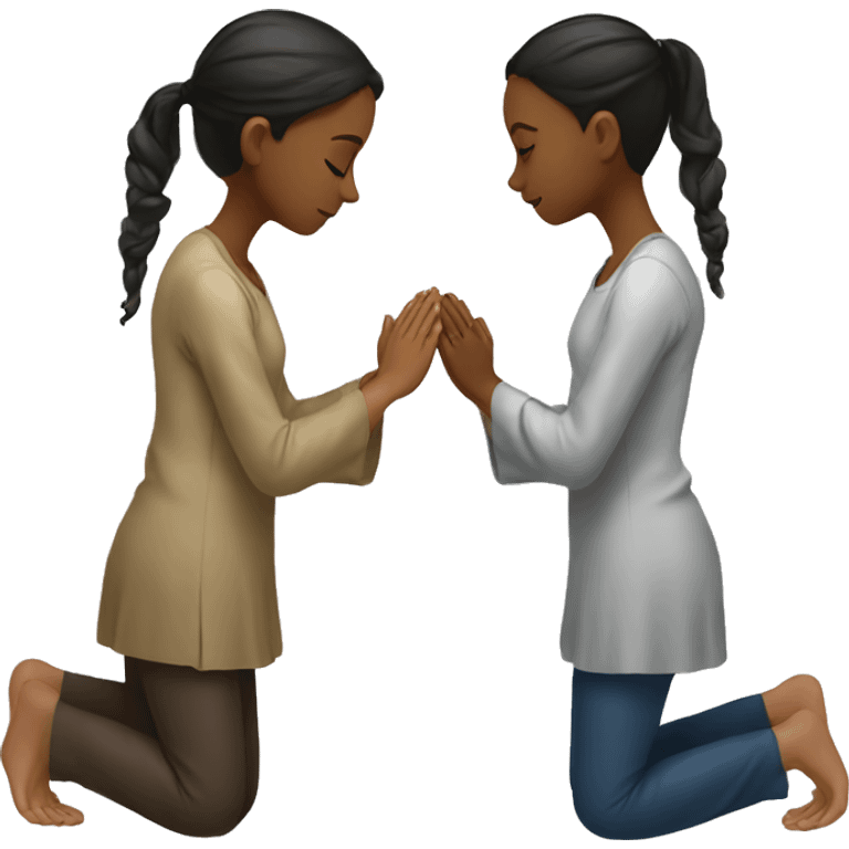 Two girls praying together emoji