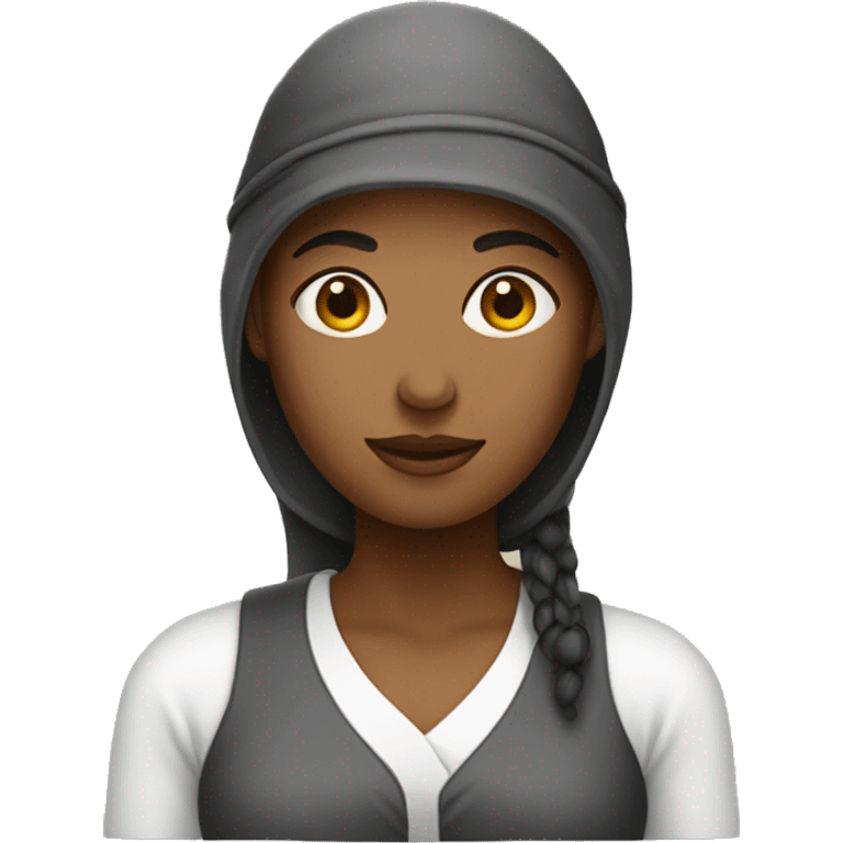 A women wearing a shurt emoji