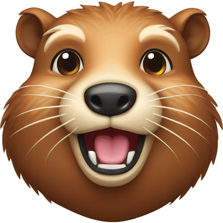 Funny beaver emoji