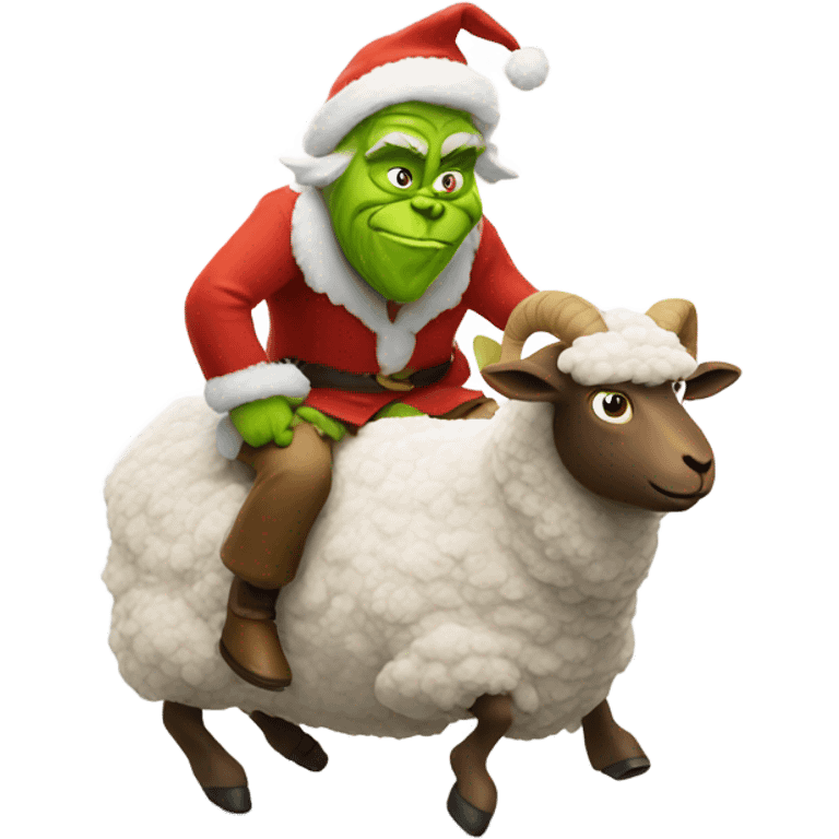 Grinch riding a sheep emoji