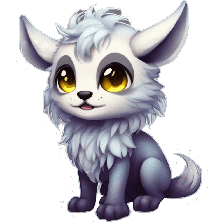 Cool cute Kawaii edgy fantasy shiny chibi animal creature fursona Fionbri vernid by griffsnuff & LiLaiRa & Falvie full bodyal emoji