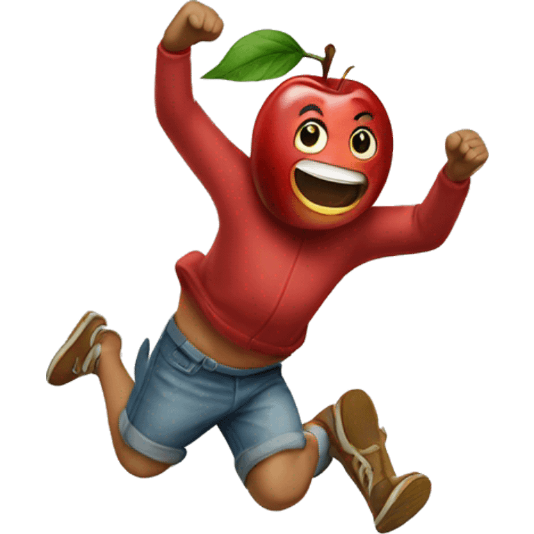 Jumping apple emoji