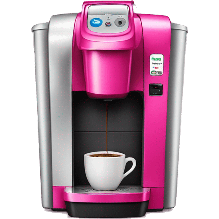 Realistic hot pink keurig coffee machine emoji