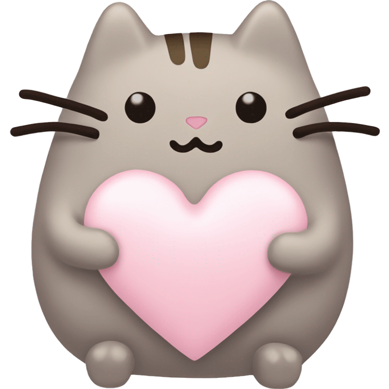 pusheen light pink heart emoji