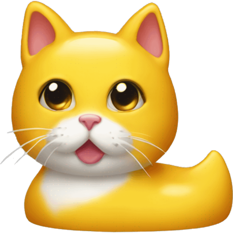 Rubber duck in a form of a cat emoji