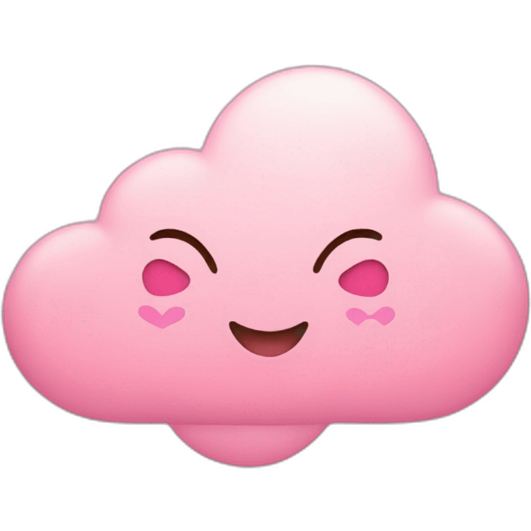 Pink cloud with lots of hearts and happy face emoji