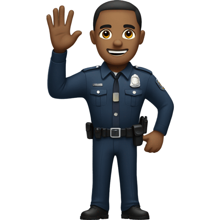 Policeman has no clue with hands up emoji