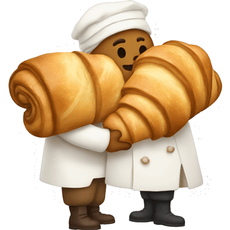 Croissant hugging croissant  emoji