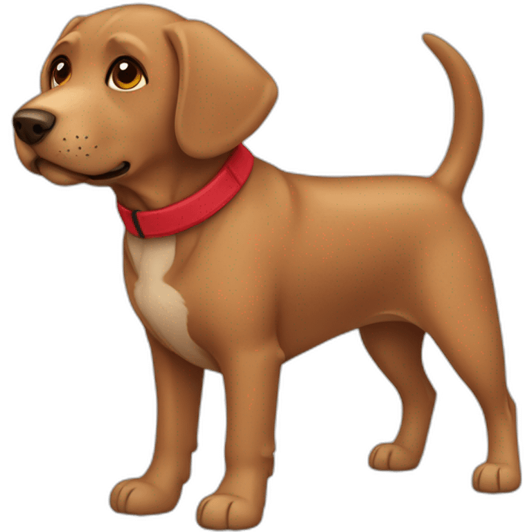 brown dog labrador red vest emoji