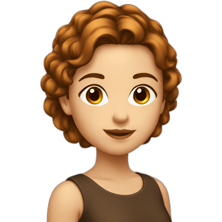 Fille cheveux court marron emoji