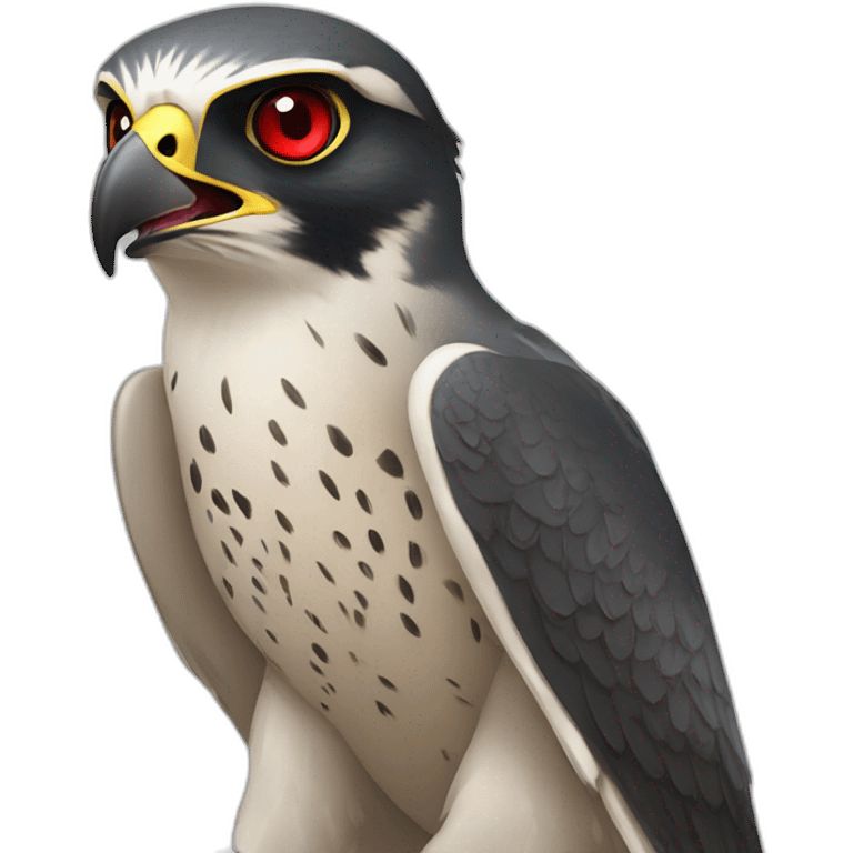 peregrine falcon with red laser eyes emoji