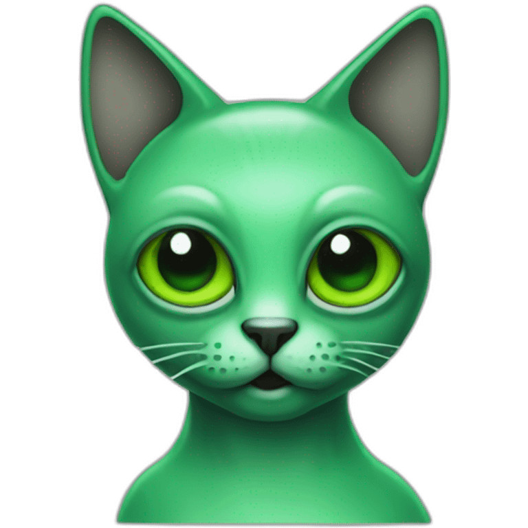 green alien cat black eyes antenna emoji