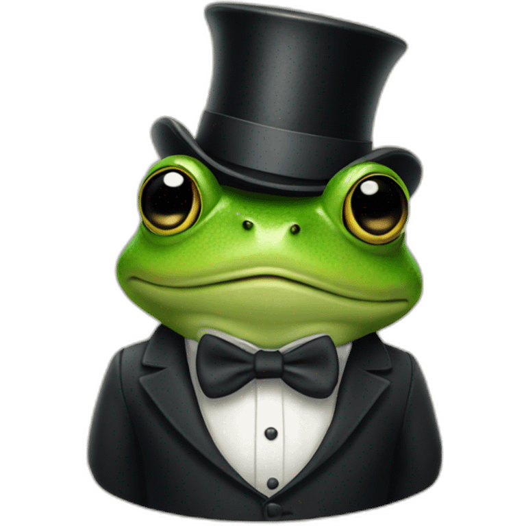 frog wearing a top hat emoji