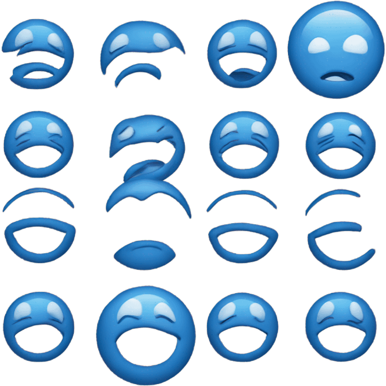 Blue emoji with a circle in the middle emoji