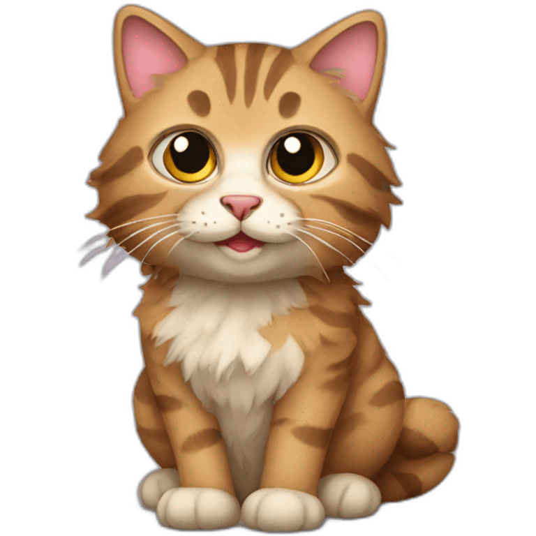 fluffy tabby cat sitting emoji