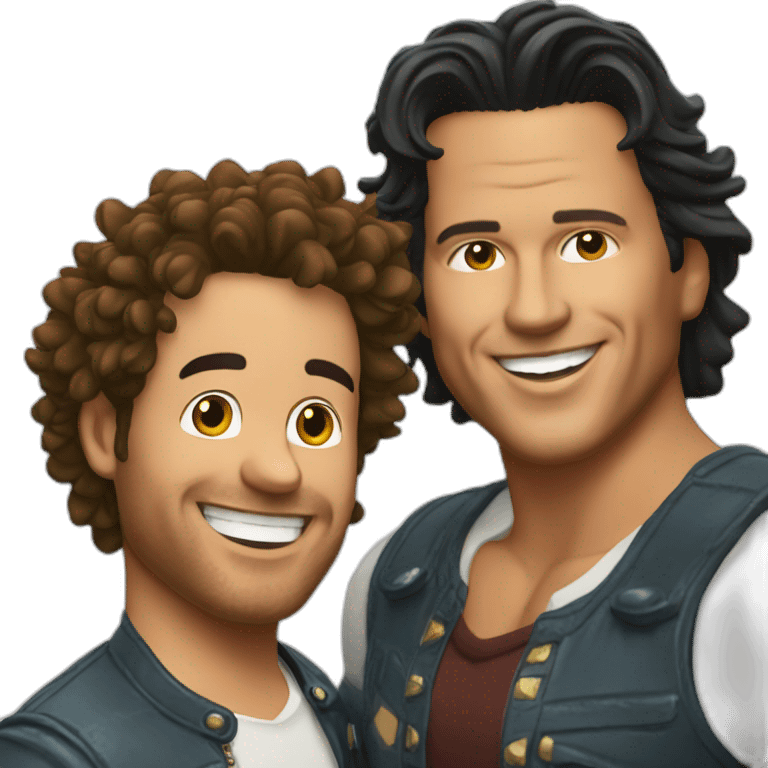 Carlos vives with a guy who looks like Romeo Santos emoji