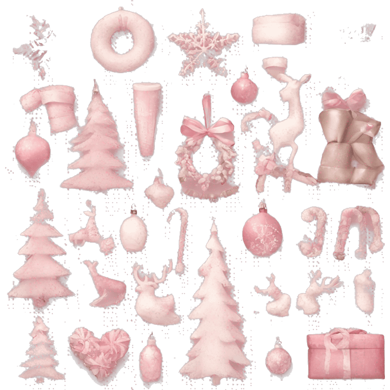 Pink shabby chic Christmas emoji