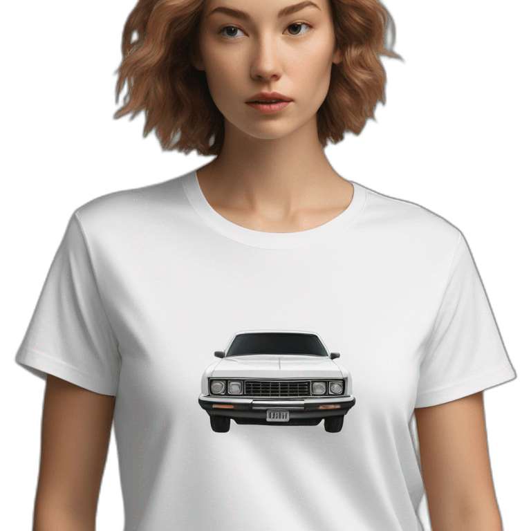 white t-shirt with a holden word stamp on black emoji