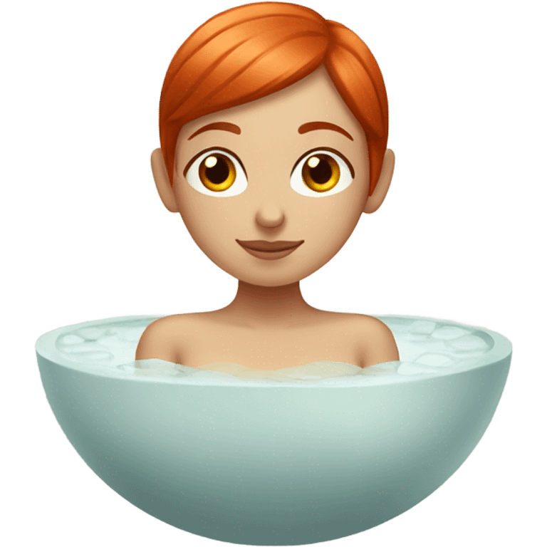 Red hair girl in spa relaxing  emoji