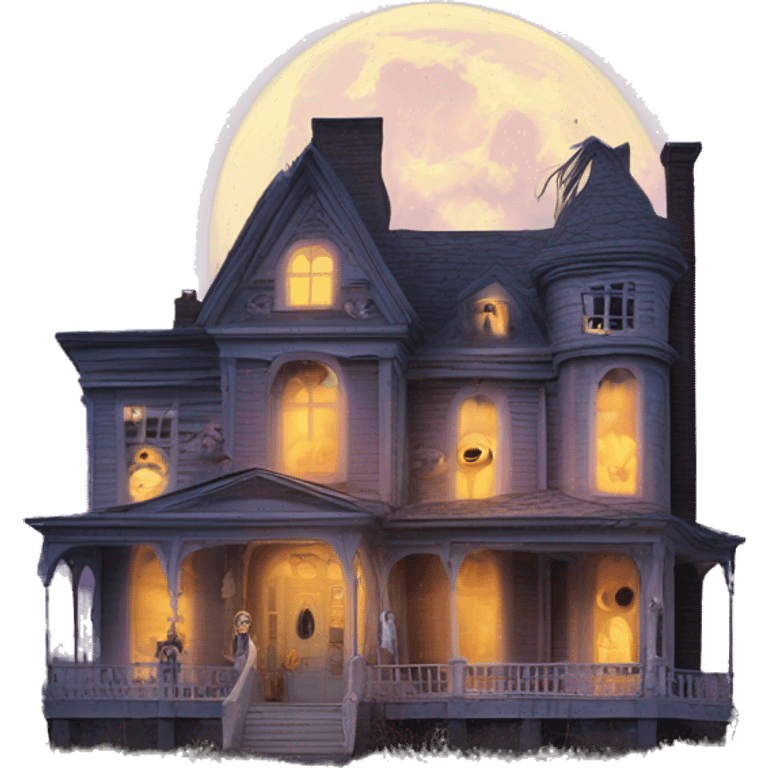 Barbie’s very old extra large run-down frightening dangerous ghost-ridden haunted dream house nightmare scenario full harvest moon  emoji