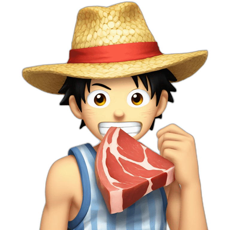 Luffy eat meat emoji