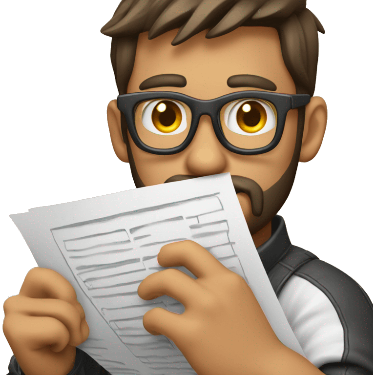 a UX designer ticking off a todo item in a paper on his hand emoji