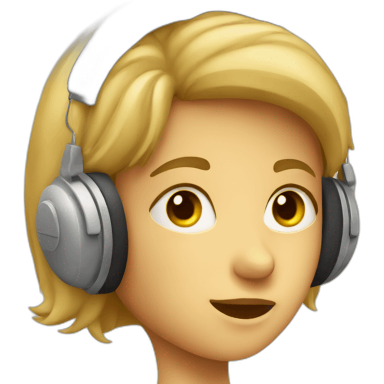 young traveller listening to audio emoji